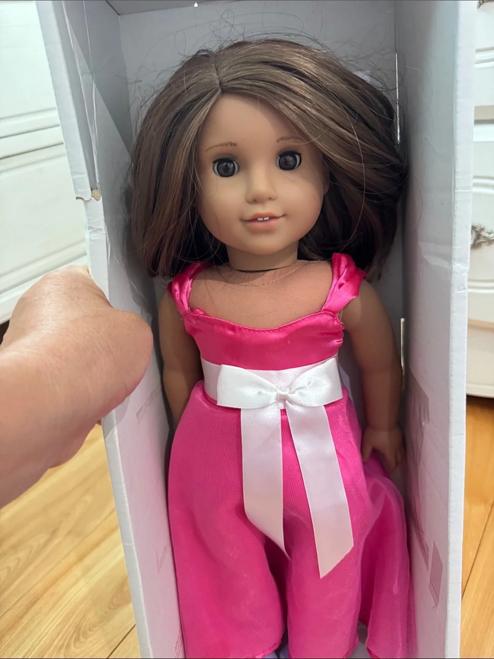 American Girl Doll in Lavender and Red Box